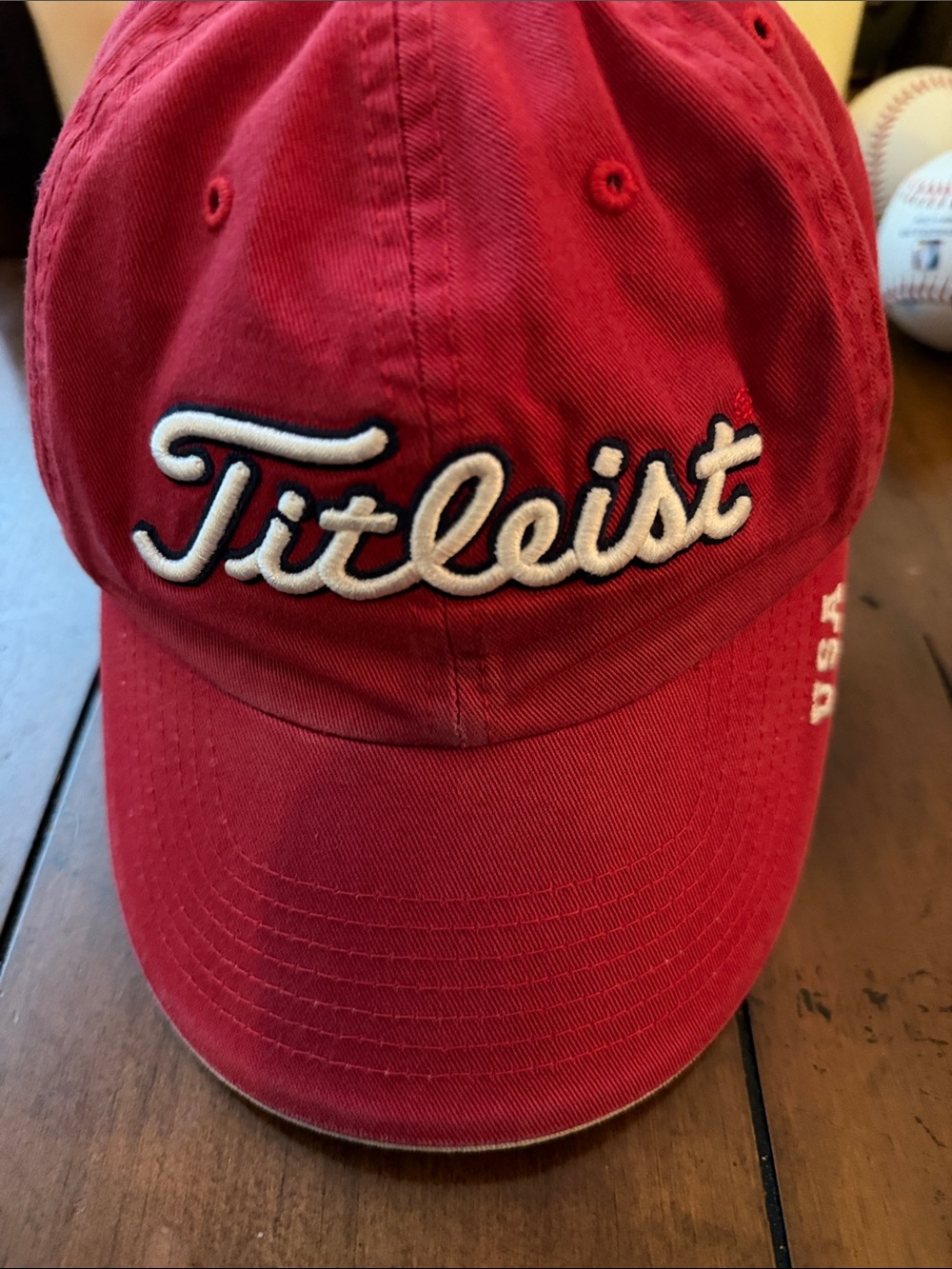 Titleist Red Baseball Cap with White Script Logo